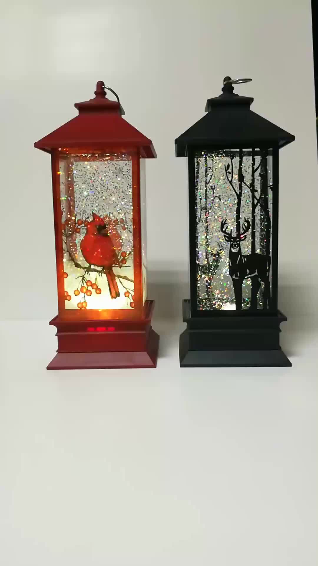Liquid Swirling Glitter Plastic Decor Led Christmas Snow Lantern Liquid Swirling Glitter Plastic Decor Led Christmas Snow Lantern