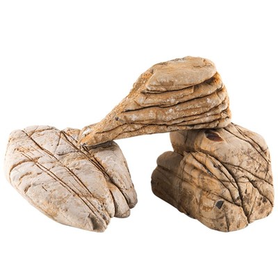 天然龟纹石做山水盆景假山奇石 鱼缸造景石千层石 木化石 青龙石