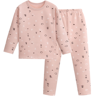 小青龙童装儿童保暖内衣套装冬季加绒加厚男童女童婴儿宝宝秋衣裤