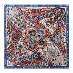 【君妃花园】丛林之梦英式花园90真丝大方巾桑蚕丝丝巾女士小披肩