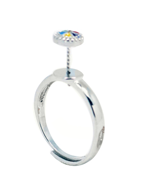 diy景泰蓝平安扣蜜蜡戒指空托