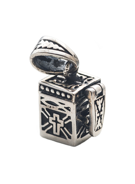 复古可打开装东西嘎乌盒吊坠纯银