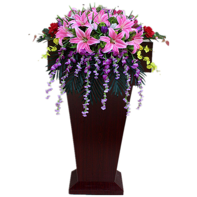 演讲台花摆放花仿真挂式花假花前台花会议桌花主持台装饰花签到花