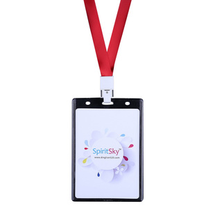 卡富仕超特大号B7双面透明卡套带挂绳印刷定制亚克力水晶嘉宾证展会证代表访客证工作牌挂牌工作证吊牌保护套