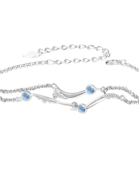 微汀|浪花朵朵月光石纯银手链