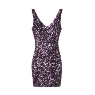 年会宴主持小礼服重工包臀修身亮片连衣裙夜店闪亮背心裙包臀裙潮