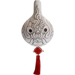 马勺脸谱纯手工手绘空白木胚子幼儿园学生上课体验制作带中国结