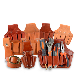 电工专用工具包腰包牛皮腰跨小包电工皮套腰带皮带腰间用五联钳套