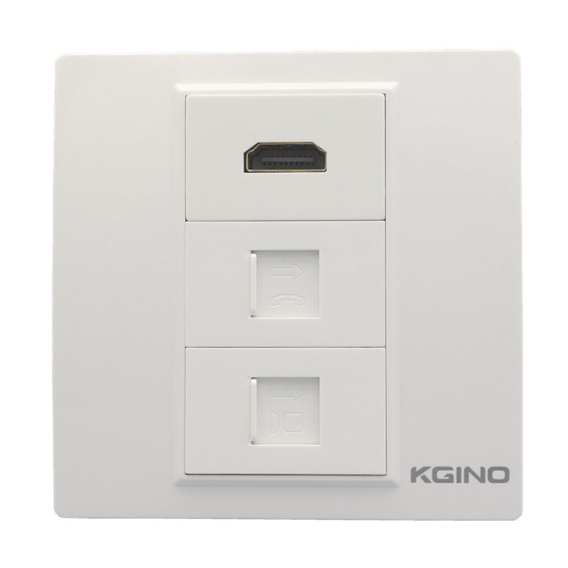 康吉诺86型网络电话HDMI高清插座电脑电话口宽带网线模块HDMI面板