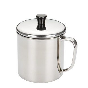 304不锈钢水杯 加厚口杯 带盖水杯子牛奶杯儿童防摔杯 茶缸有盖