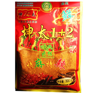 云南特产坤太1+2 蘸水辣椒面260烧烤调料 昆泰1+2五香辣椒面粉