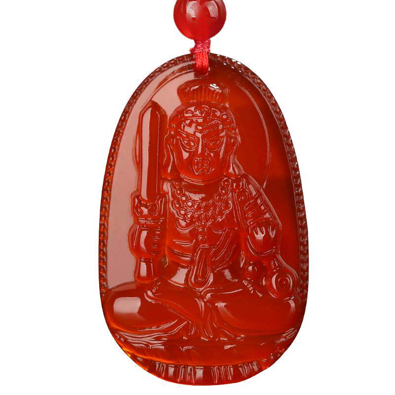 十二生肖属鸡不动明王本命佛红玛瑙吊坠2024年龙年不动尊普萨挂件