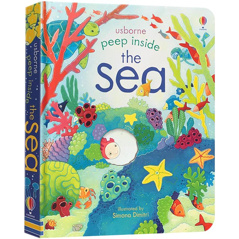 英文原版绘本 Peep Inside the Sea 偷偷看里面系列 海洋 英文版翻翻书出版社直营进口儿童英语启蒙绘本洞洞纸板书2-6岁