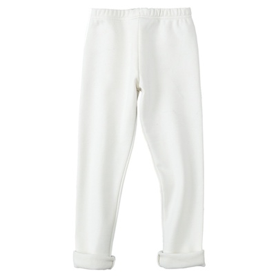 白色秋冬薄绒一体绒男童打底裤