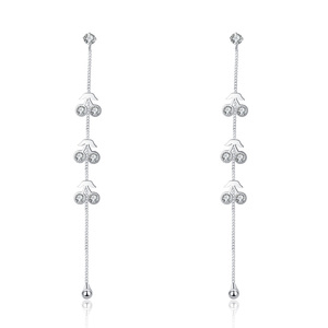 耳环韩国气质长款吊坠耳钉女简约个性水晶流苏耳饰品耳线纯银耳坠