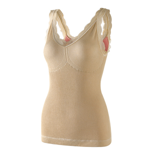 俞兆林保暖背心女加厚加绒冬季紧身美体带胸垫免穿文胸打底衫上衣