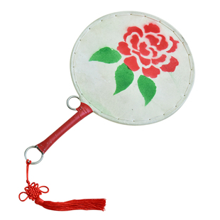 可转圈手鼓彩绘扇子鼓舞蹈道具秧歌鼓京西太平女儿鼓儿童演出手鼓