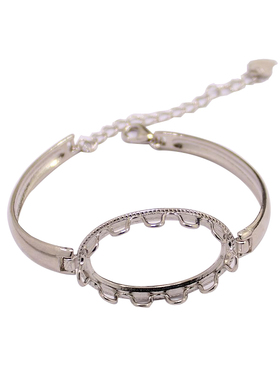 s925手链空托女光面DIY松石琥珀