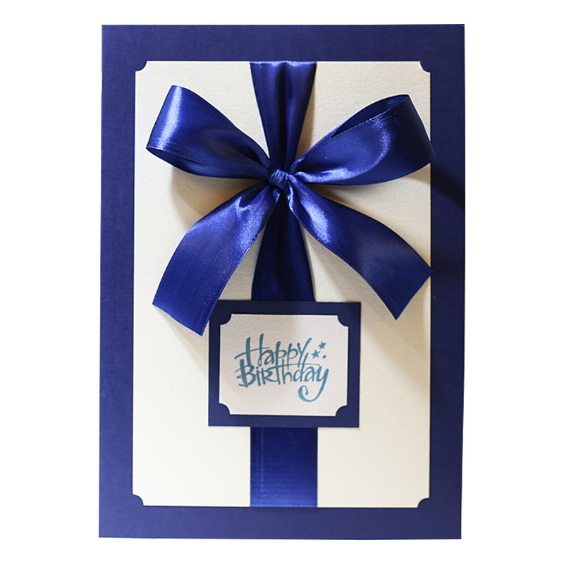 A4贺卡男女朋友生日福寿宴商务感谢礼物蝴蝶结毕业教师节中秋定制