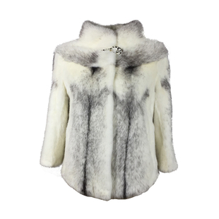 进口整貂水貂皮草女外套修身裘皮短款立领十字貂时尚貂皮大衣女款