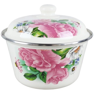 加厚搪瓷盆带盖汤盆汤碗面盆发面盆沙拉碗珐琅瓷盆猪油盆厨房储物