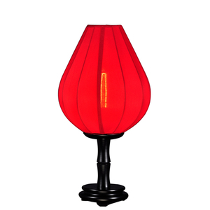 新古典台灯实木手绘灯禅意仿古布艺灯中式创意装饰台灯复古调光灯