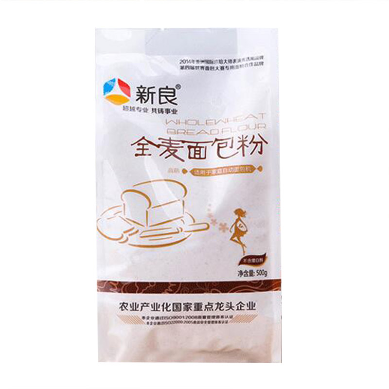 新良全麦面包粉500g面包机专用烘焙家用商用高筋无糖