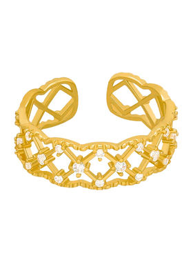 简约冷淡风网状镂空戒指女时尚