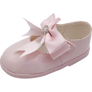 Early Days手工硬底女防滑夏洛特公主同款钻石蝴蝶结学步鞋