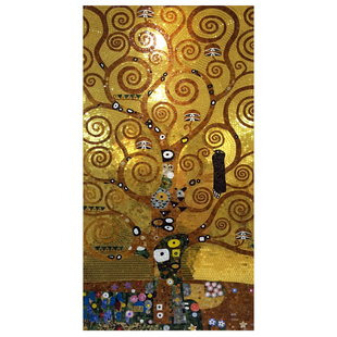 水晶冰玉马赛克拼图拼花剪画玄关客厅别墅背景墙生命之树发财树