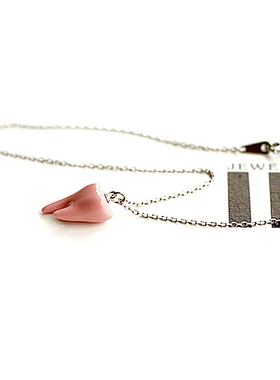 ifu原创陶瓷首饰牙牙粉色项链