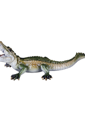 欧式风树脂彩绘鳄鱼汽车装饰品