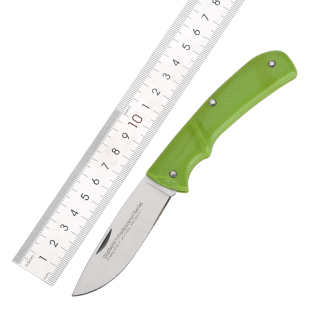 老爹 可折叠水果刀 便携式不锈钢锋利小刀 带刀鞘水果削皮器