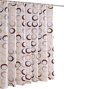 菲迪亚环保加厚浴室加厚涤沦布防水浴帘防风窗帘子浴室帘送塑料环