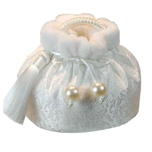 鹤语堂古风手工烫汤婆子布套锦缎毛绒暖手炉套汉服配饰可定制