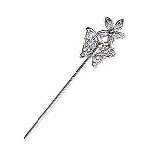 入梦 925纯银泰银蝴蝶心经发簪民族风发钗女盘头复古时尚发饰礼物