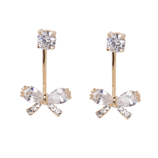 包邮立体水钻炫彩水立方极光方糖后挂式耳环简约韩国时尚气质女