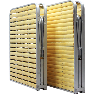 广东省包邮特价单人午睡办公夏季竹片折叠床午休床80CM宽加固强版