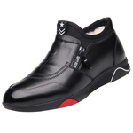 冬季男士棉鞋真皮羊毛加厚运动休闲男鞋子加绒保暖英伦高帮棉皮鞋