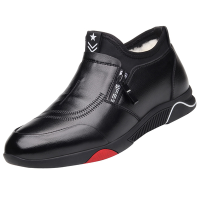 真皮羊毛男士棉鞋加绒保暖冬季