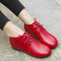 2026 New Spring and autumn flat shoes, soft leather retro single shoes, casual shoes, soft soles for pregnant women, versatile small leather shoes, women's shoes thumbnail 5
