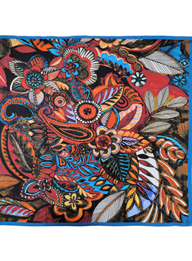 礼盒装秋冬油画风小方巾新品油画