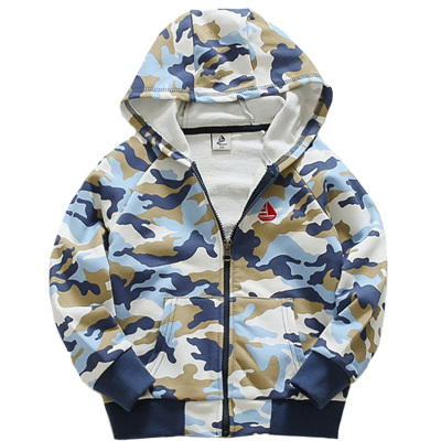 连帽迷彩春秋长袖开衫纯棉卫衣