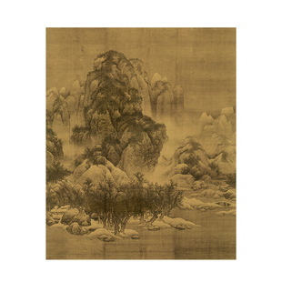 范宽国画高清图片电子版溪山行旅图雪景寒林临摹装饰喷绘学习素材