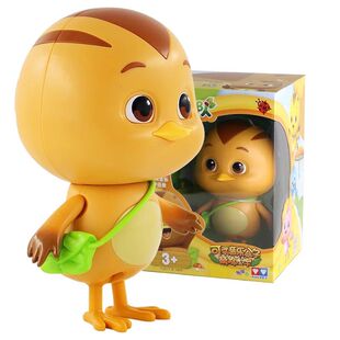 奥迪双钻萌鸡小队可动变形公仔发声玩偶盟蒙小黄鸡对正版儿童玩具