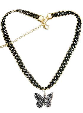 原宿黑色蝴蝶choker脖颈蕾丝颈链