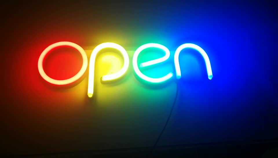 Outdoor Waterproof Hanging Letter Led Neon Sign Bar Open Led Mini Flex