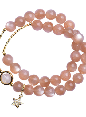 天然多圈日光石水晶手串