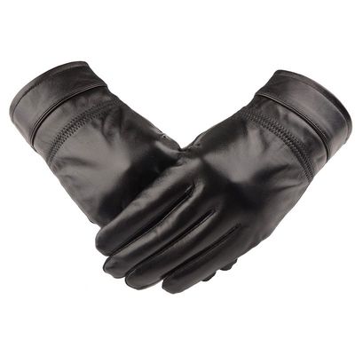 男士防寒时尚风羊皮手套加绒加厚