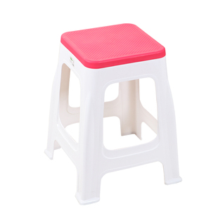 竞华双色凳高凳子家用塑料防滑创意小矮凳子可叠放加厚客厅餐桌凳
